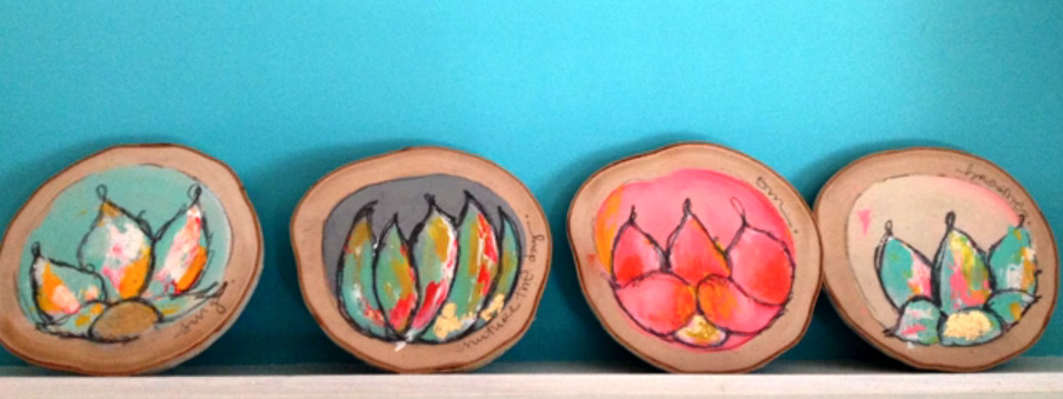 pottery and blue wall