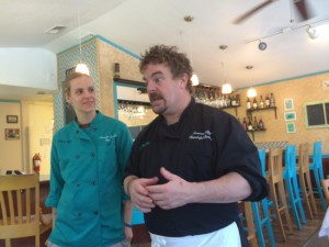 Chef Randolph Sprinkles and his fiancé Desert Chef Amanda Wolf at the Salt Box Cafe in Colington.