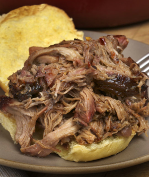 An eastern North Carolina barbecue sandwich. The only thing missing is the cole slaw.