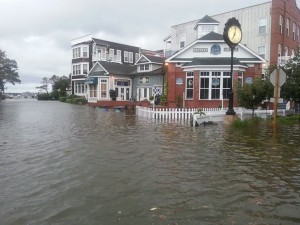 Downtown Manteo, corner of Queen Elizabeth and Budleigh. Credit, Town of Manteo