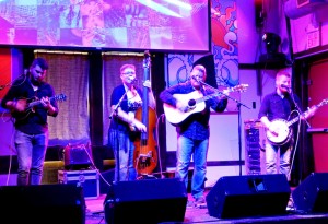 Austin Koerner, Carolyn Routh, Daniel Routh and Levi Austin--Nu Blu at the Outer Banks Brewing Station.