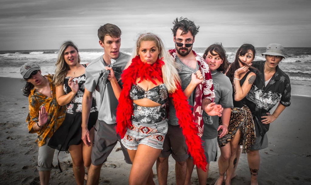 The Cast of Psycho Beach Party (L-R) Beth Egbert, Ana Figiel, Tim Roy, Lauren Taylor, Daniel Ziegler, Addie Moore, Betsy Head, Lara Parks (Not pictured: Julia Ashcheulova, Mike Mazza.)