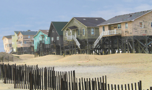 Condemned homes along Seagull Way in 2012. Photo, North Beach Sun