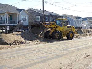 Back hoe along the Beach Road in Kitty Hawk. Photo, Kip Tabb