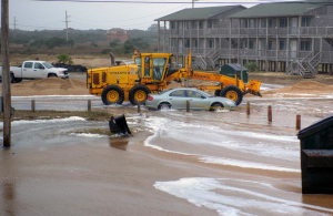 Cleanup in Buxton. Photo WRAL TV, Raleigh.