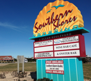 sign at southern shores crossing