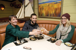 folks enjoying food samples