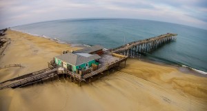 aerial photo of outer banks pier