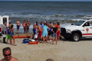 shark bite victim on beach