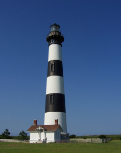 The real Bodie Island Lighthouse. The Lighthouse in the linked article is the Cape Henry Lighthouse.