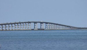 Bonner Bridge from the south side of Oregon Inlet. 