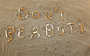 butts on the beach