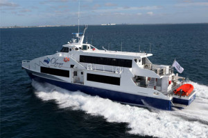 An example of a passenger only high-speed ferry. Ferry pictured has a 138 passenger capacity and can cruise at 36 knots.