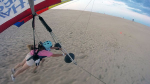 Edie Holsopple in flight. Photo Kitty Hawk Kites