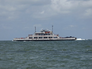 Ferry passing Hatteras Inlet. Photo, Kip Tabb