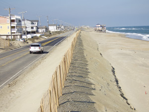 Traffic is moving once again on the Beach Road between Kitty Hawk Road and Lillian Street. Photo, Kip Tabb