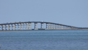 Bonner Bridge from the south side of Oregon Inlet. Photo, Kip Tabb