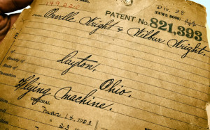 The original Wright Brothers patent application. Photo Washington Post.