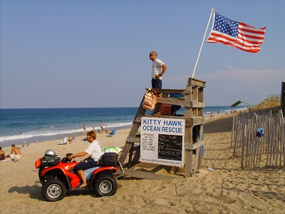 Example of a successful nourished beach. Nags Head looking north to Jennette's Pier two years after nourishment.