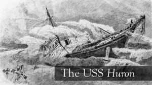 Rendering of the sinking of the USSS Huron.