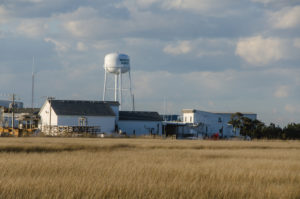 Wanchese Village, across the marsh toward the Wanchese Harbor. Photo Melody Leckie, Coast Magazine.