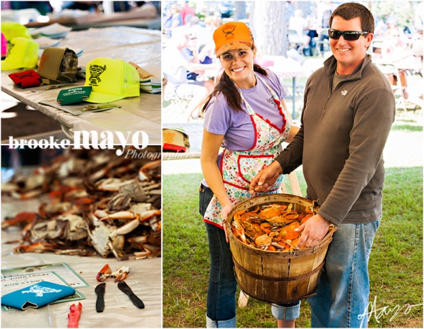 people enjoying crabs