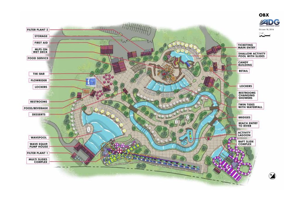 site map of H2OBX waterpark