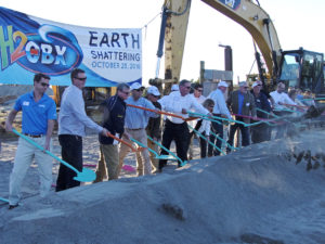 Breaking ground at the new H20BX Waterpark.