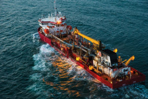 Great Lakes Dredge and Dock Company dredge Liberty. One of two dredges that will be on hand this summer.