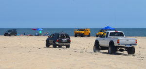 Beach driving at Cape Hatteras National Seashore.