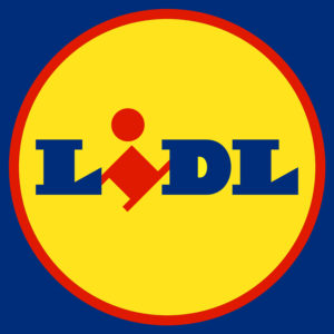 Logo for Lidl Supermarket, a German discount chain.