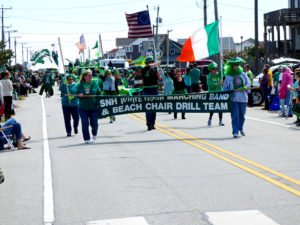 The South Nags Head White Trash Marching Band and Beach Chair Drill Team.