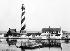 Before there was electricity. Cape Hatteras Lighthouse, 1894. According to the NPS the beacon was electrified in 1934.