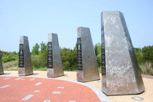 Obelisks marking  important moments in the history of flight. Photo Atlas Obscura