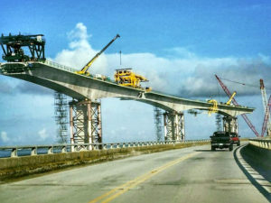 Due to open this fall, the replacement span for the Bonner Bridge is making good progress.