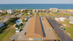 Aerial view of the Tarheel Motel.