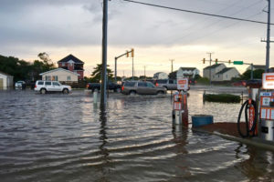 Flooding at the Circle K on Colington Road. Photo Rob Morris, Outer Banks Voice.