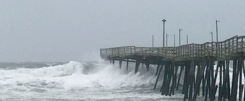 Avalon Pier in Kill Devil Hills this morning. (Pat Morris)