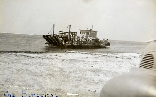 Toby Tilliett's ferry Barcelona. Photo, Outer Banks History Center.