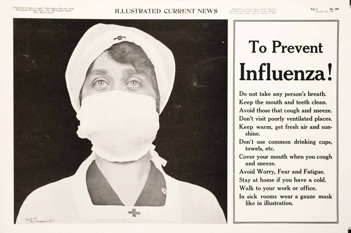 Informational poster from the Spanish Flu pandemic.