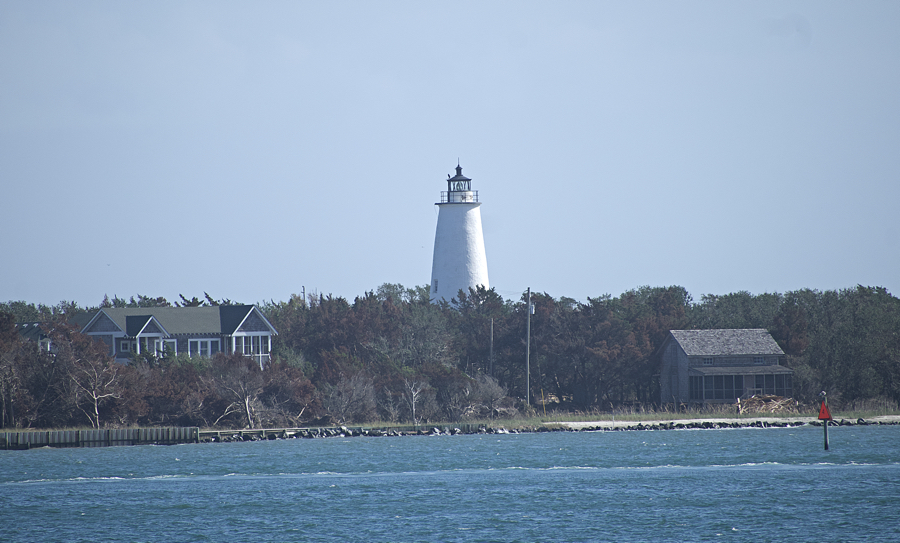 Ocracoke Lighthouse from Silver Lake.
