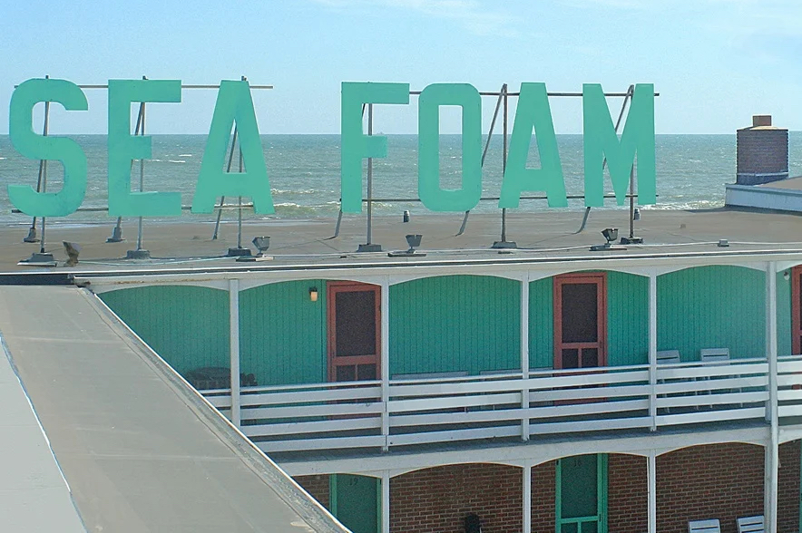 With its bold declaration of its name, the Sea Foam Motel in Nags Head has earned a place on the National Register of Historic Places.