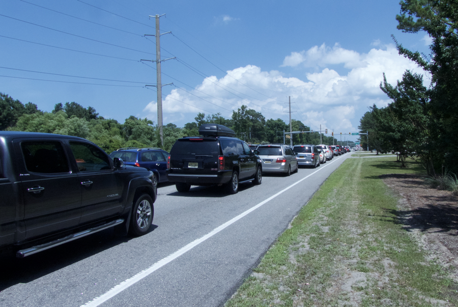 Traffic is still at summer levels as visitors continue to flock to the Outer Banks.