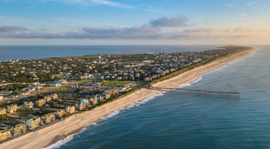 Looking north from the Avon Pier on a beautiful Outer Banks day.